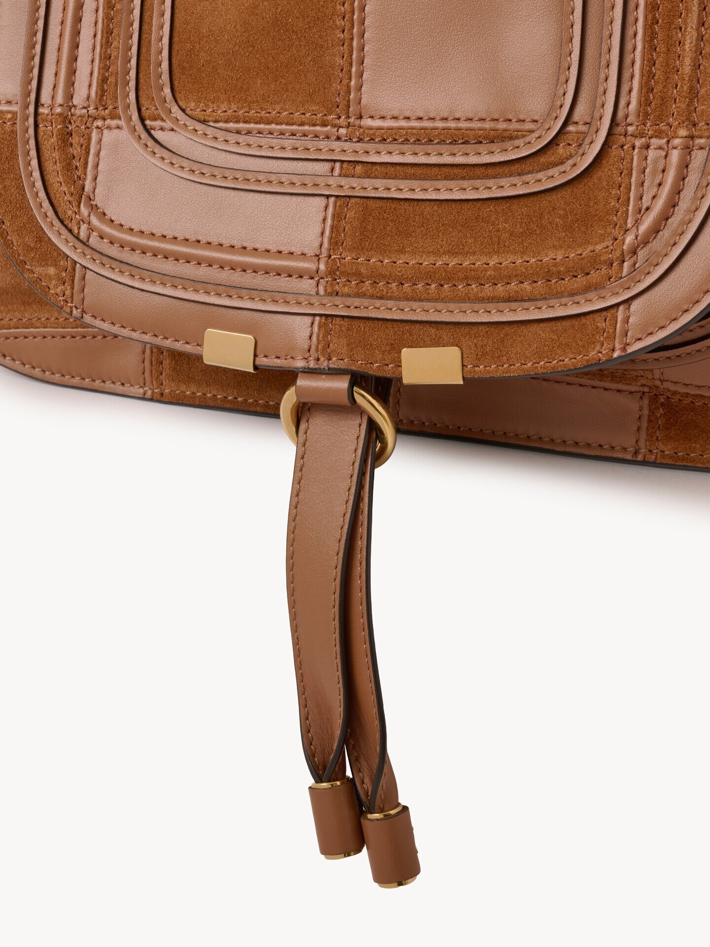 Small Marcie bag in grained & suede leather - 6.0