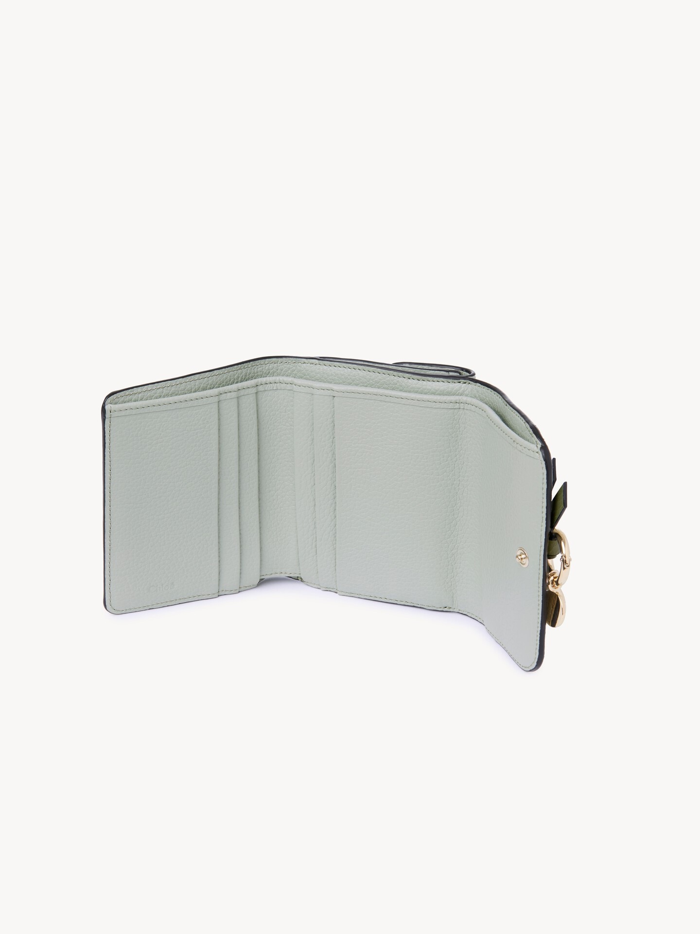 グレインレザー製Alphabetスモールトリフォールド 青 - Chloé