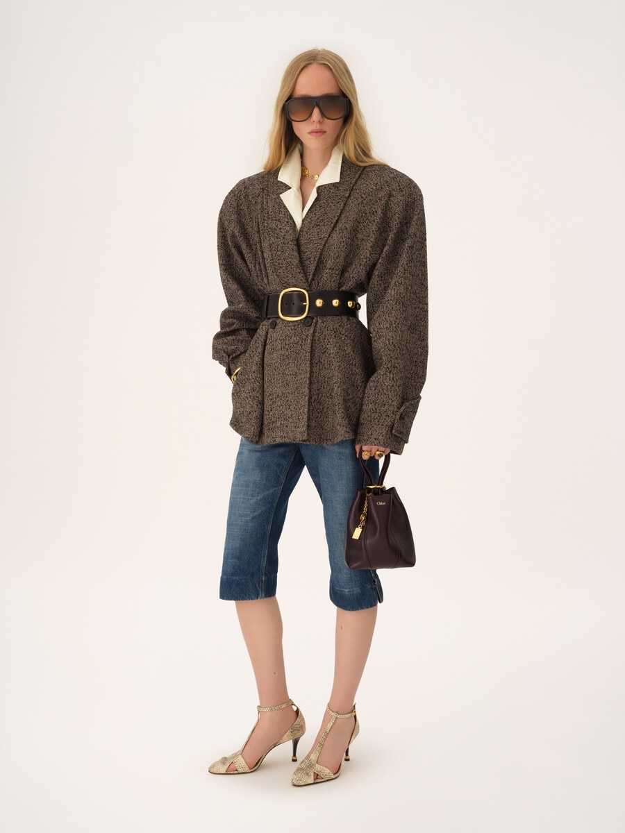 Tote bag Chlo&eacute; Spin piccola in pelle granata - 7