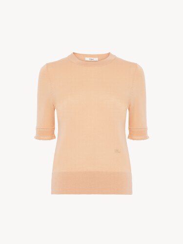 Short-sleeve jumper in a wool knit - 2