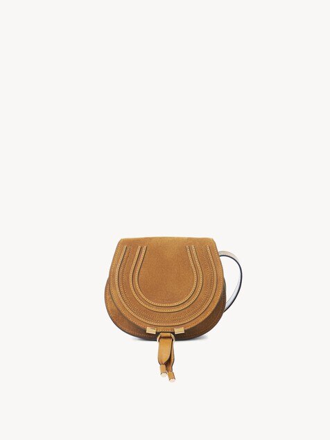 Small Marcie saddle bag in suede leather
