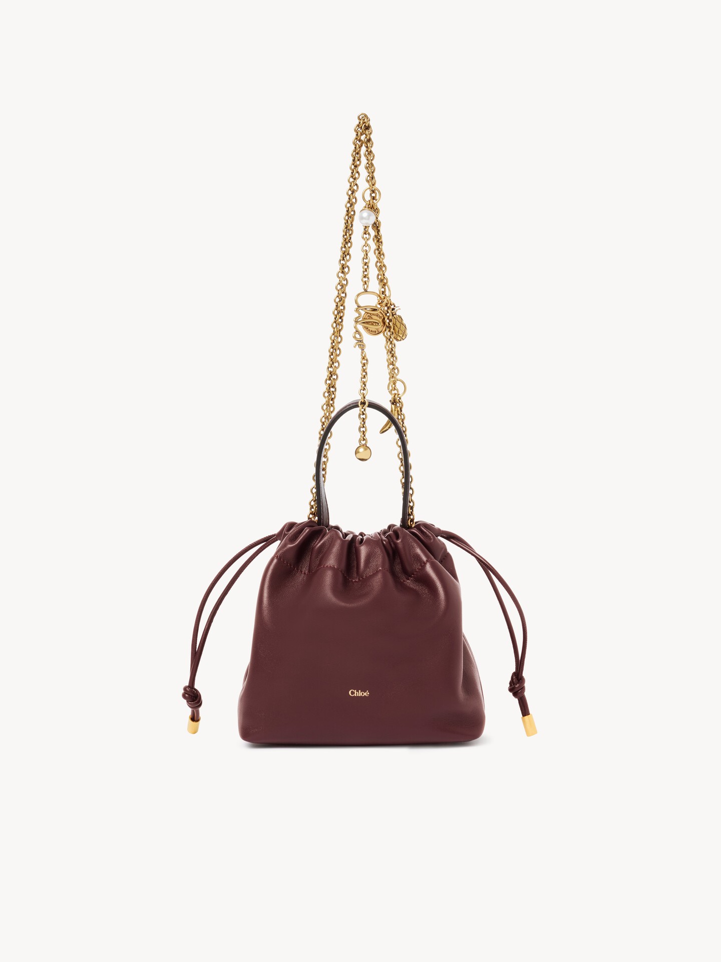 Mini Chlo&eacute; Icons shoulder bag with chain in soft leather - 1.0
