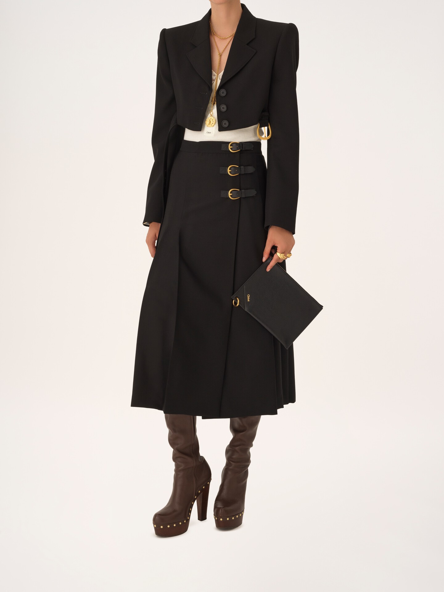 Bolsa con cremallera Chlo&eacute; Spin de cuero granulado - 6