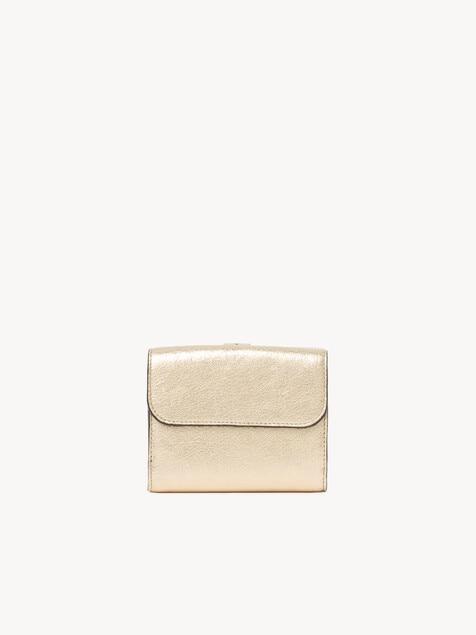 Small Alphabet tri-fold in metallic leather