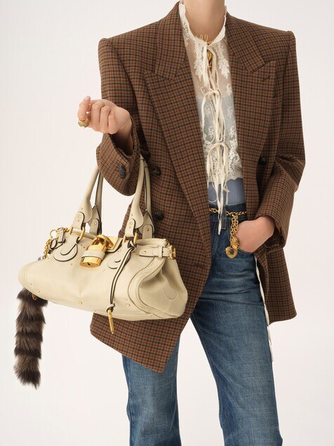 Paddington Bag aus genarbtem Leder
