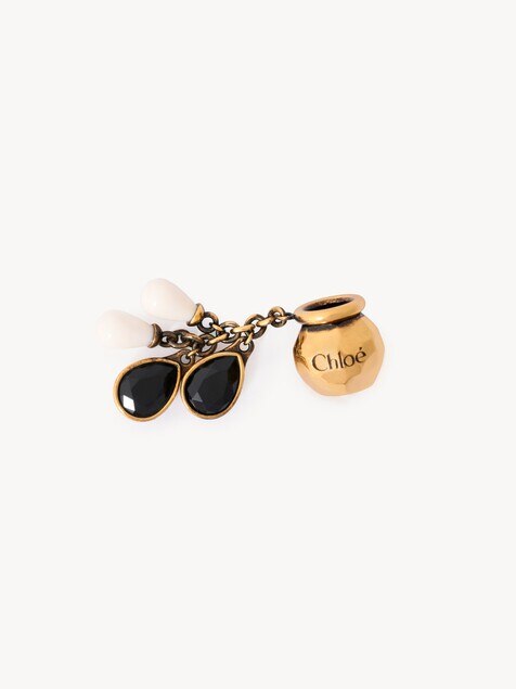 Sphere Pearl Dice charm for Bracelet bag in brass