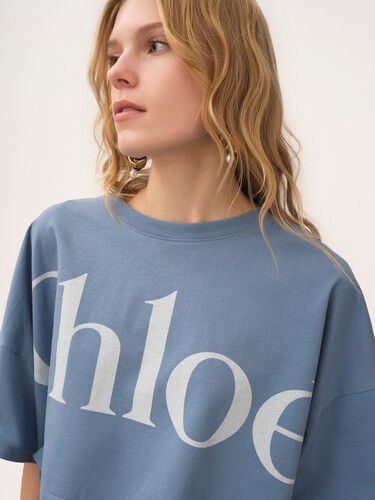 Camiseta cropped de corte boxy con logotipo de jersey de algod&oacute;n - 6