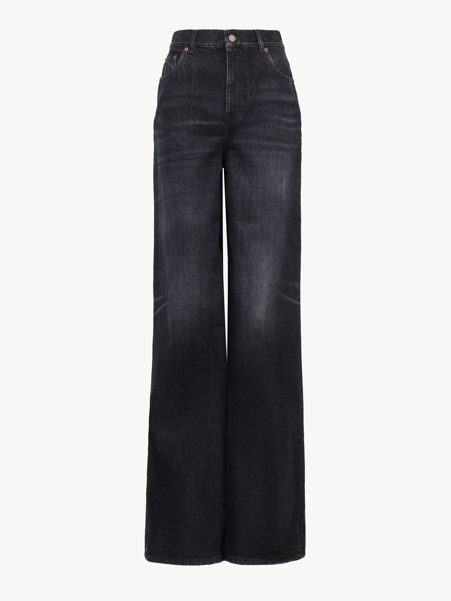 High-rise wide-leg jeans in denim - 2