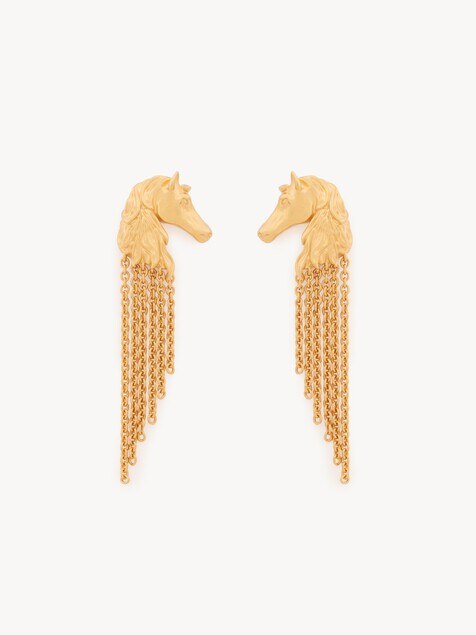 The Chlo&eacute; Chain Horse earrings