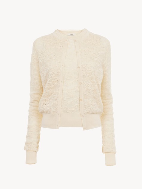 Twin set in cotton-silk knit