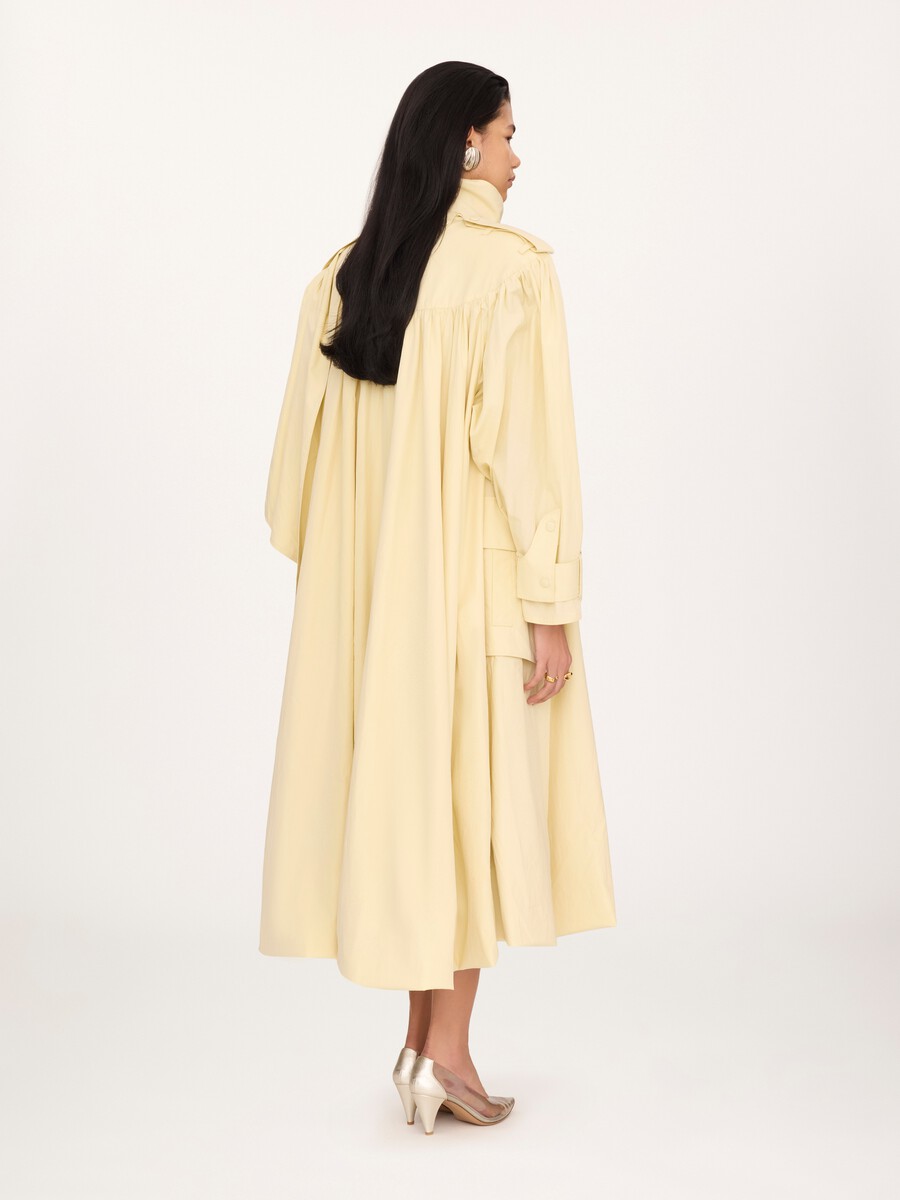 High-neck scarf trench coat in cotton poplin - 6