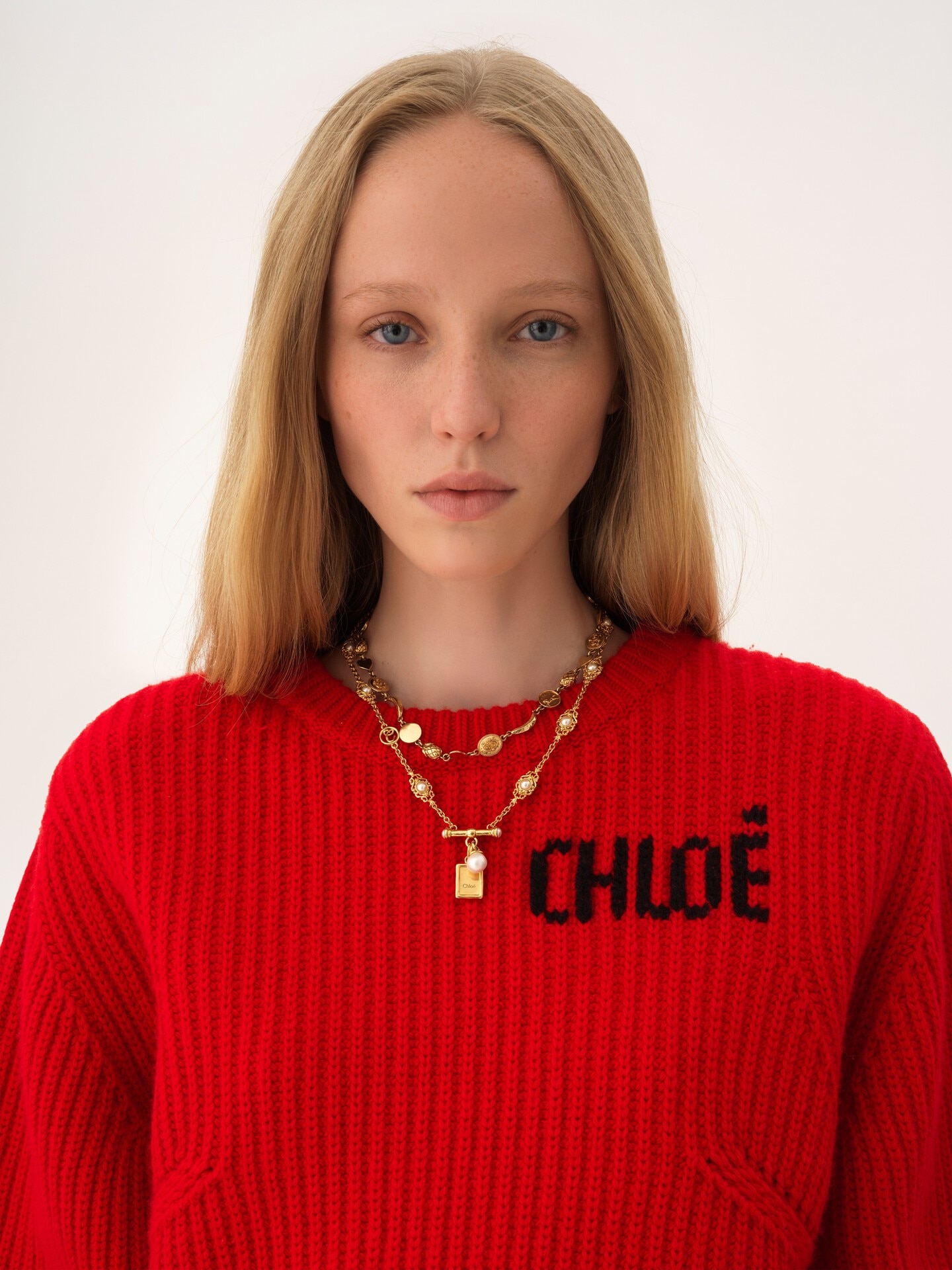 Jersey oversize con logotipo de punto de lana y cachemira - 9