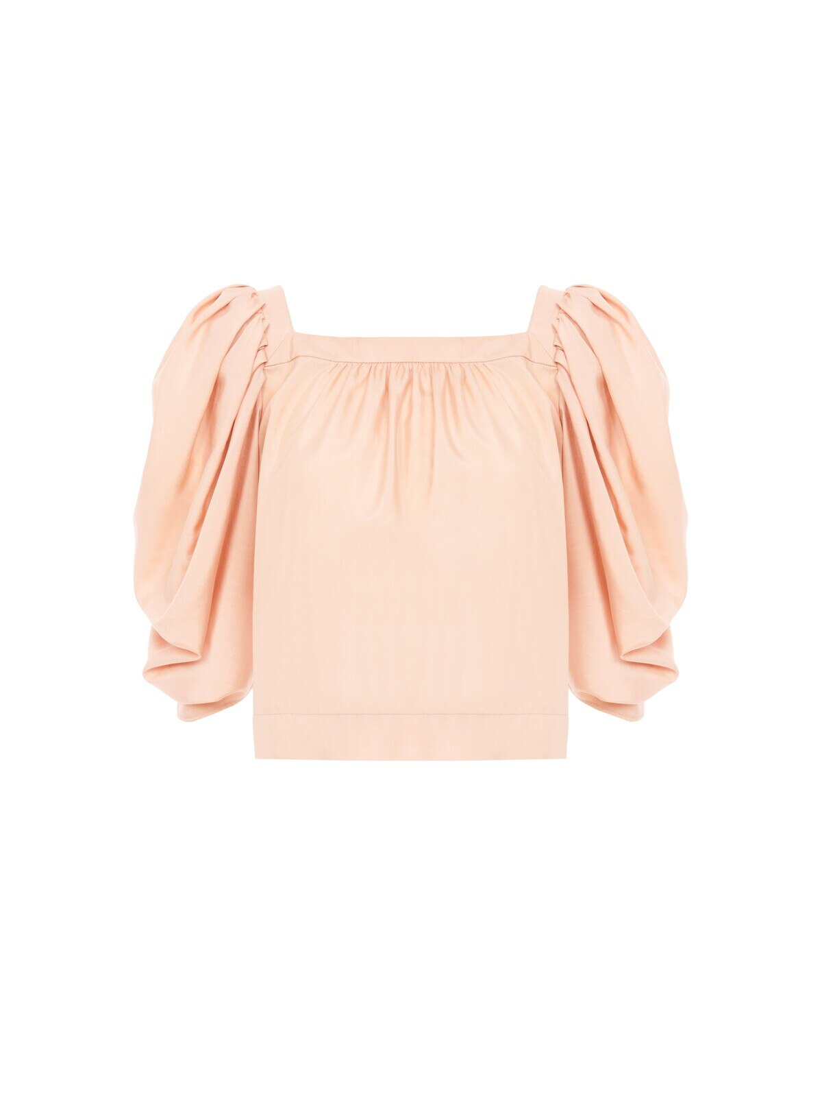 Chloé Puff-sleeve pleated top in silk poplin | Thumbnail 2