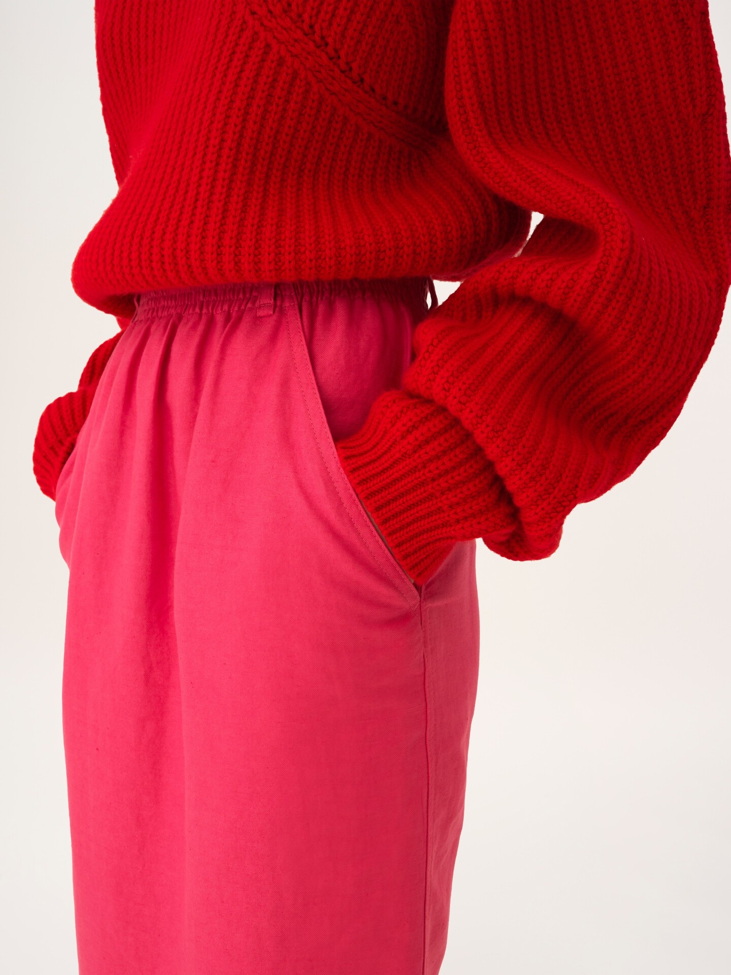 Falda l&aacute;piz midi de gabardina de mezcla de algod&oacute;n - 8