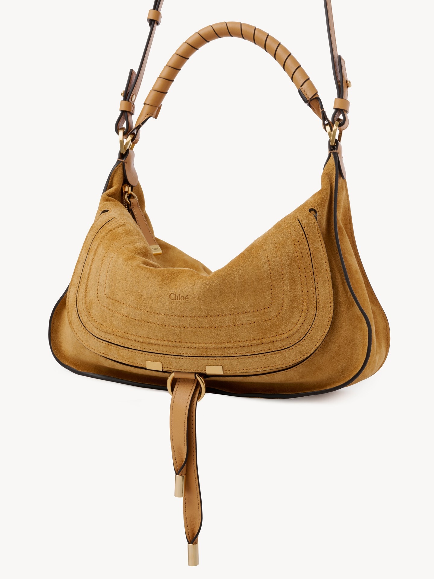 Small Marcie shoulder bag in suede leather - 3.0