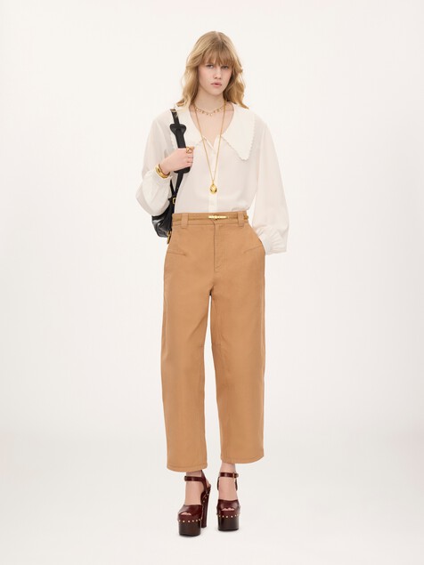 Barrel pants in cotton canvas