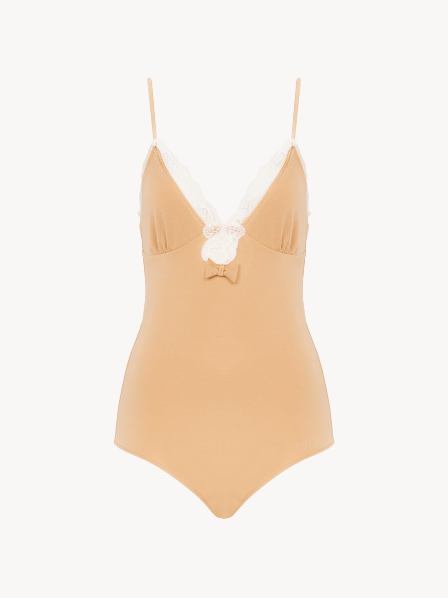 Lace-trimmed ruched bodysuit - 2