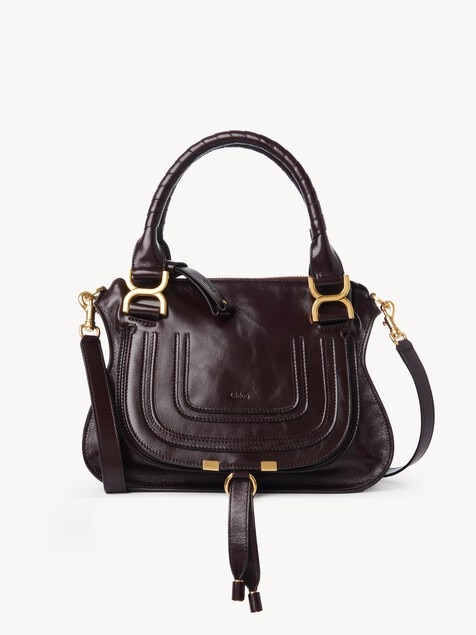 Kleine Marcie Tasche aus gl&auml;nzendem Leder
