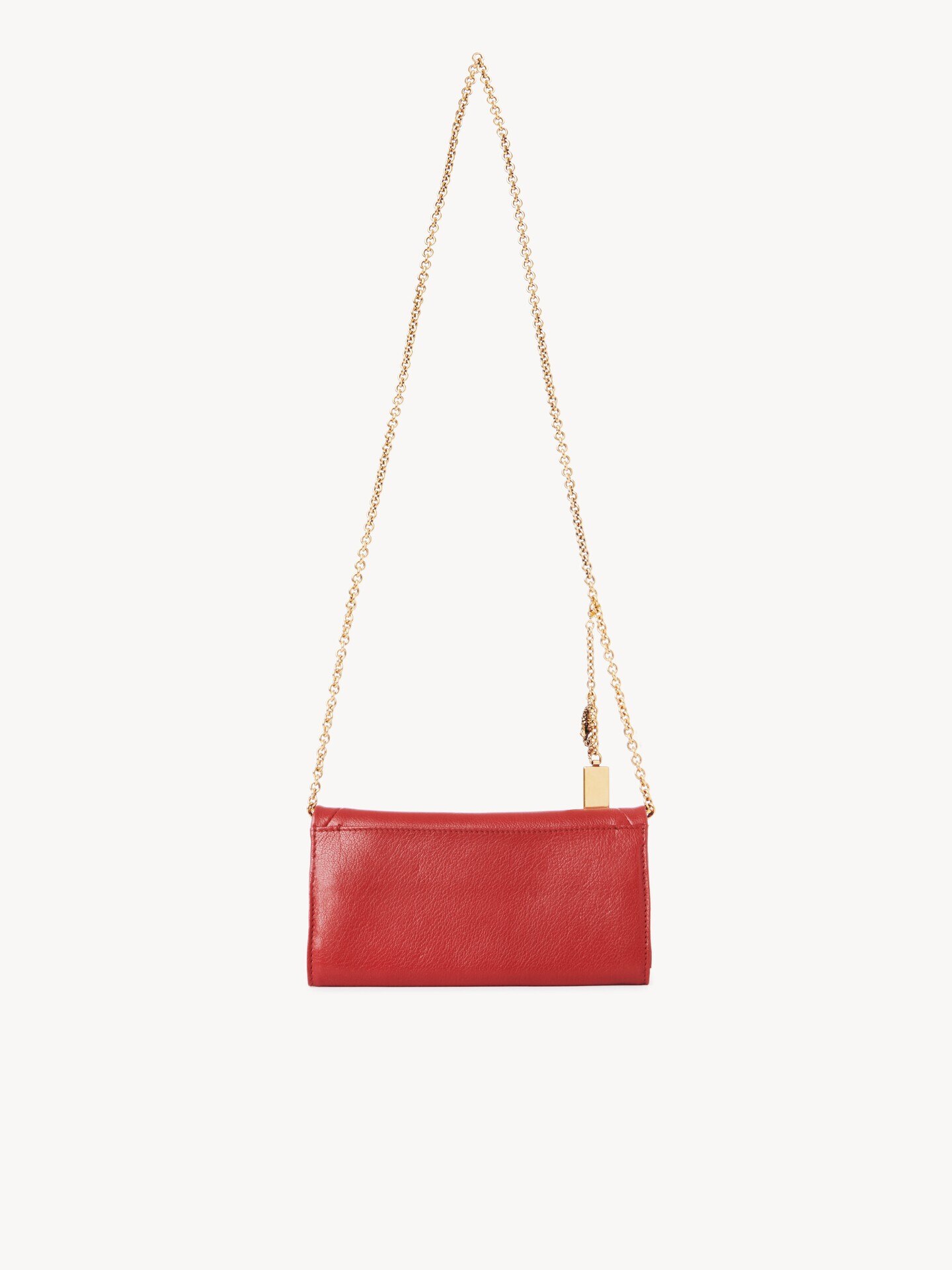 Chlo&eacute; Spin flap wallet on chain in grained leather - 5