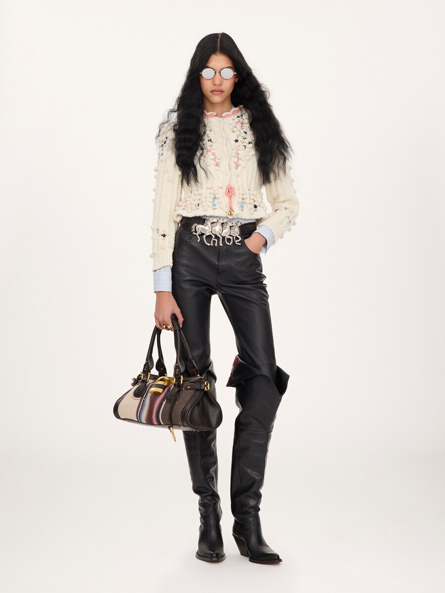 Bolso Paddington de tweed y cuero granulado - 8