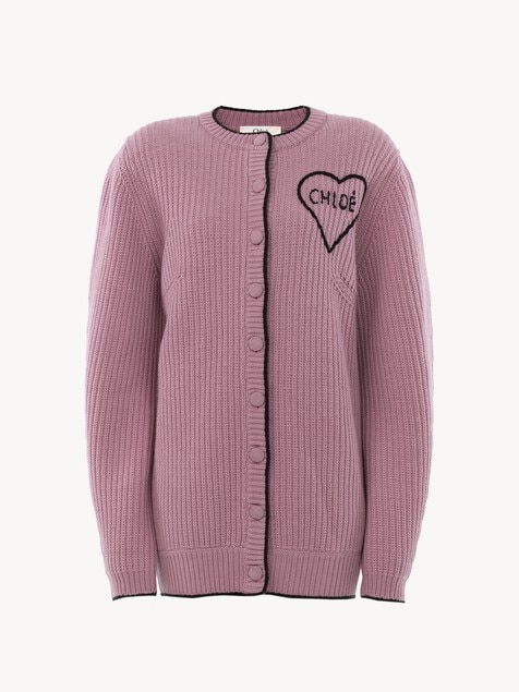 Generous logo cardigan in a wool & cashmere knit