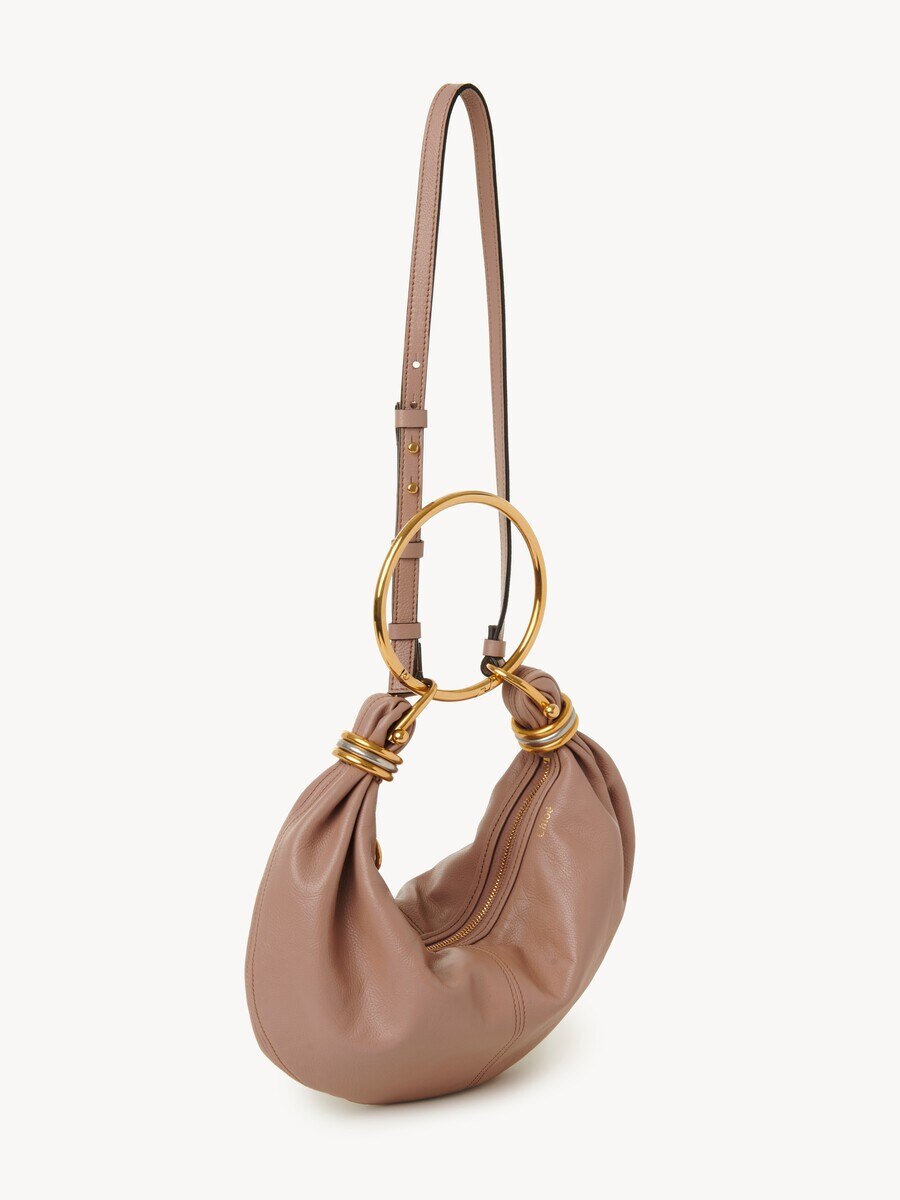 Small Bracelet Hobo bag in grained leather - 6