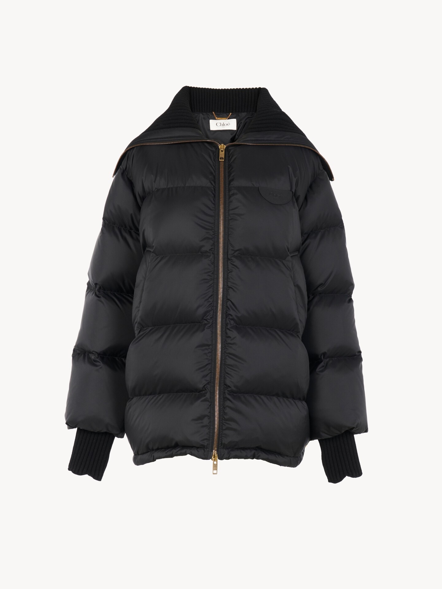 High-neck puffer jacket in shiny nylon - 2