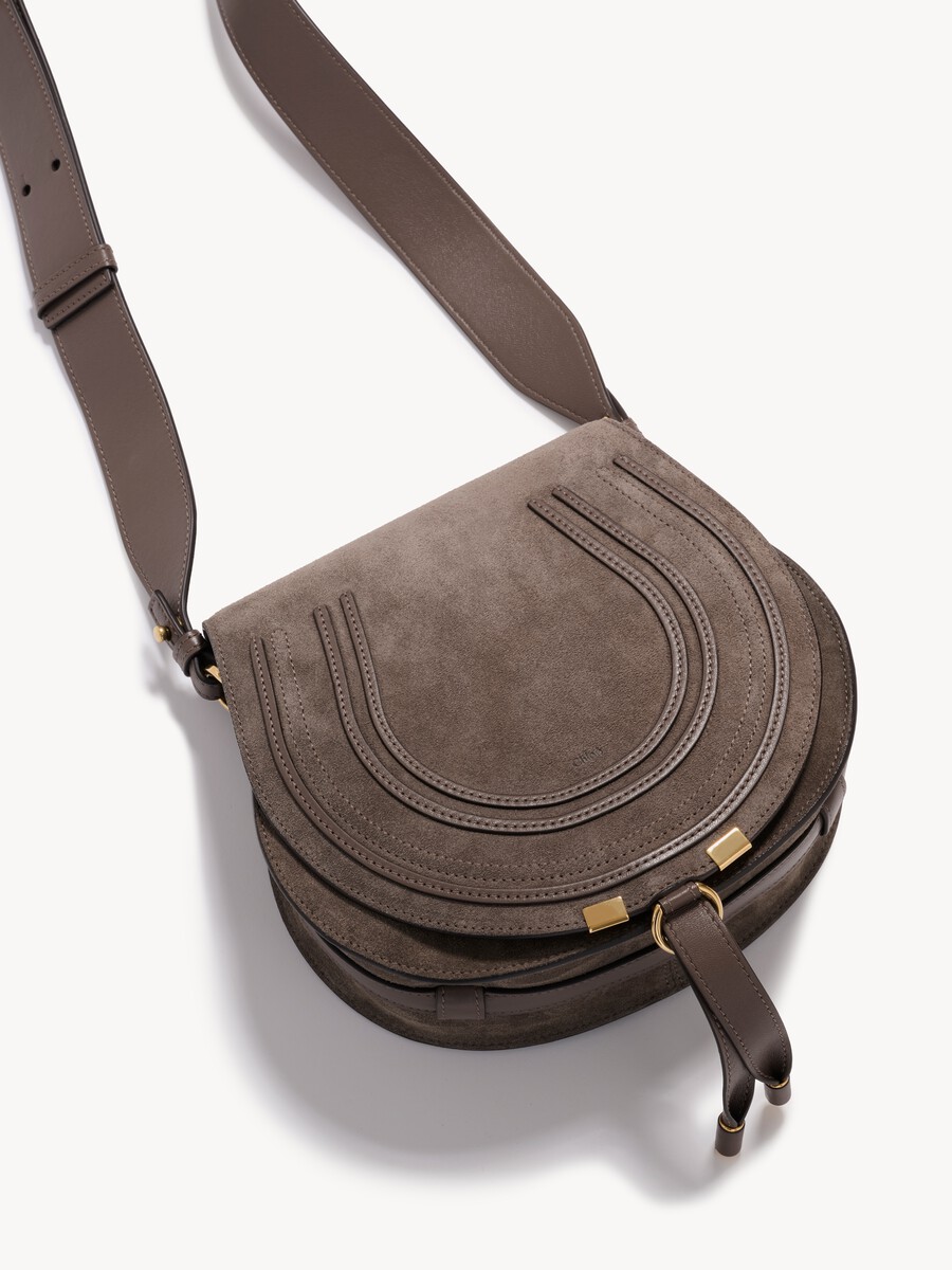 Marcie saddle bag in suede leather - 7