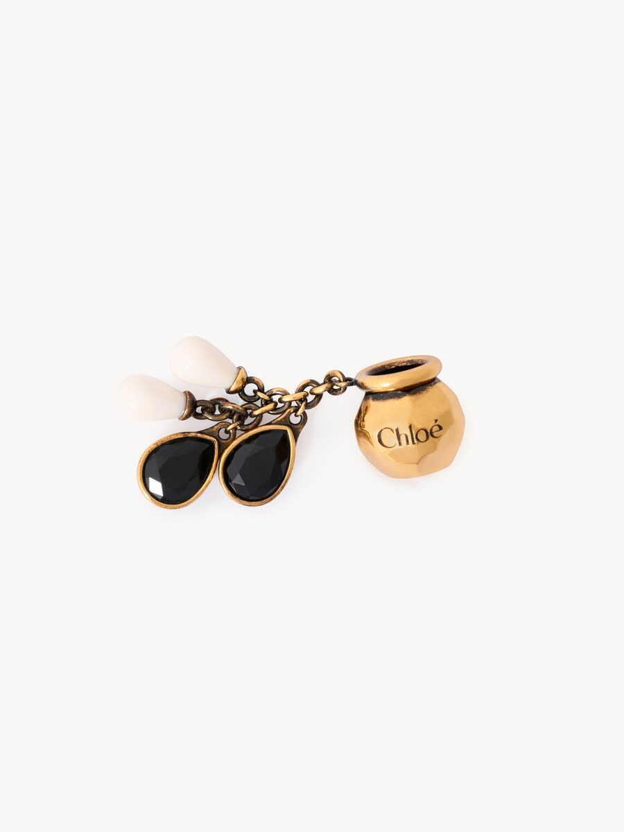 Sphere Pearl Dice charm for Bracelet bag in brass - 1
