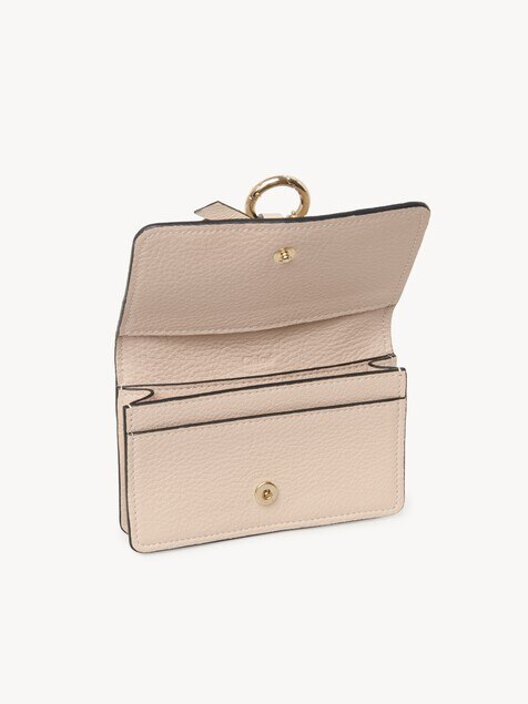 Alphabet card holder in grained leather