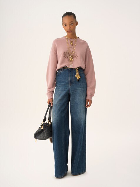 【美品】Chloe クロエ　パーカー　スウェットセットアップ　ボタンロゴ　L スウェット レディース - Chloé