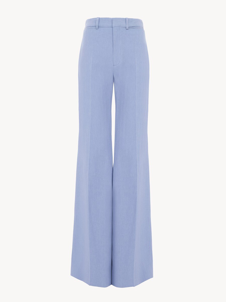 Ausgestellte Hose aus Leinenkrepp mit hoher Leibh&ouml;he - 2