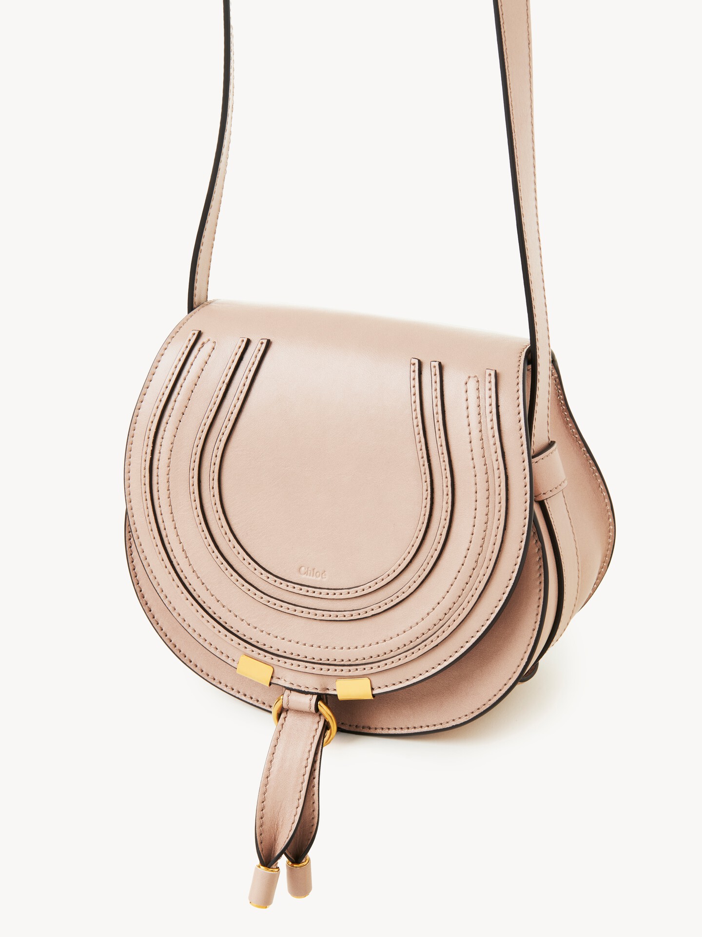 Bolso saddle peque&ntilde;o Marcie de cuero brillante - 4