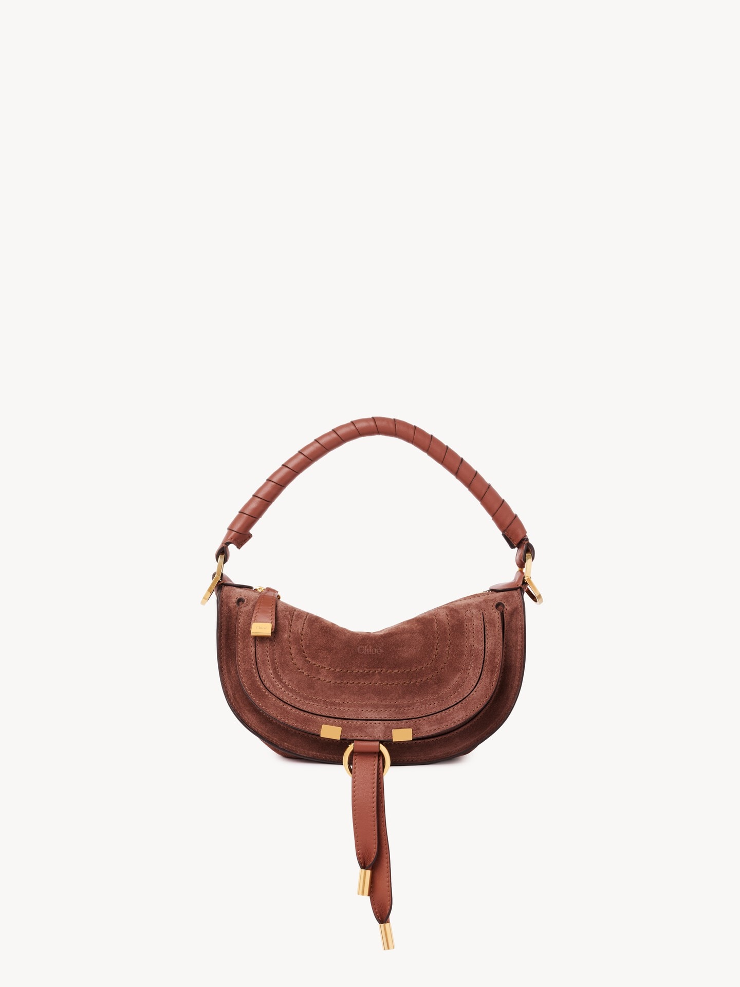 Mini Marcie shoulder bag in suede leather - 1.0