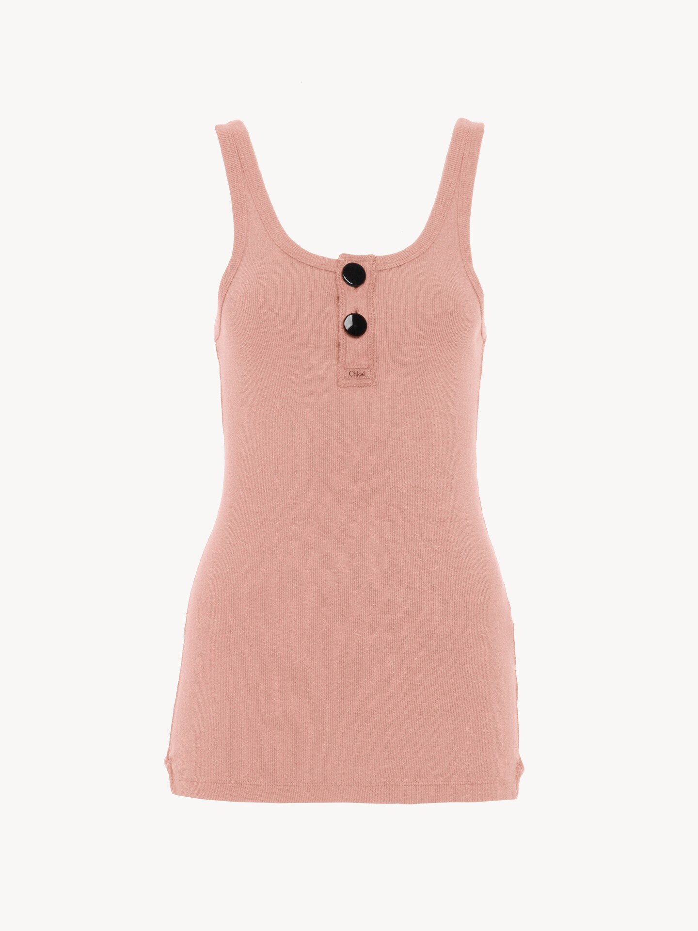 Top de tirantes Henley ajustado de jersey de algod&oacute;n - 1