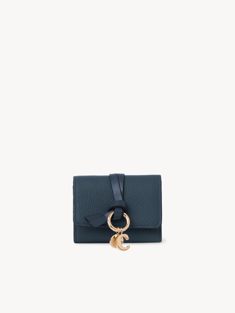 Mini Alphabet tri-fold in grained leather - 1