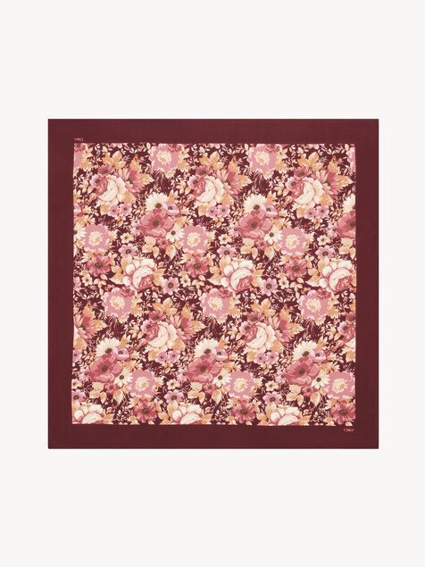 The Chlo&eacute; Roses square scarf in silk twill
