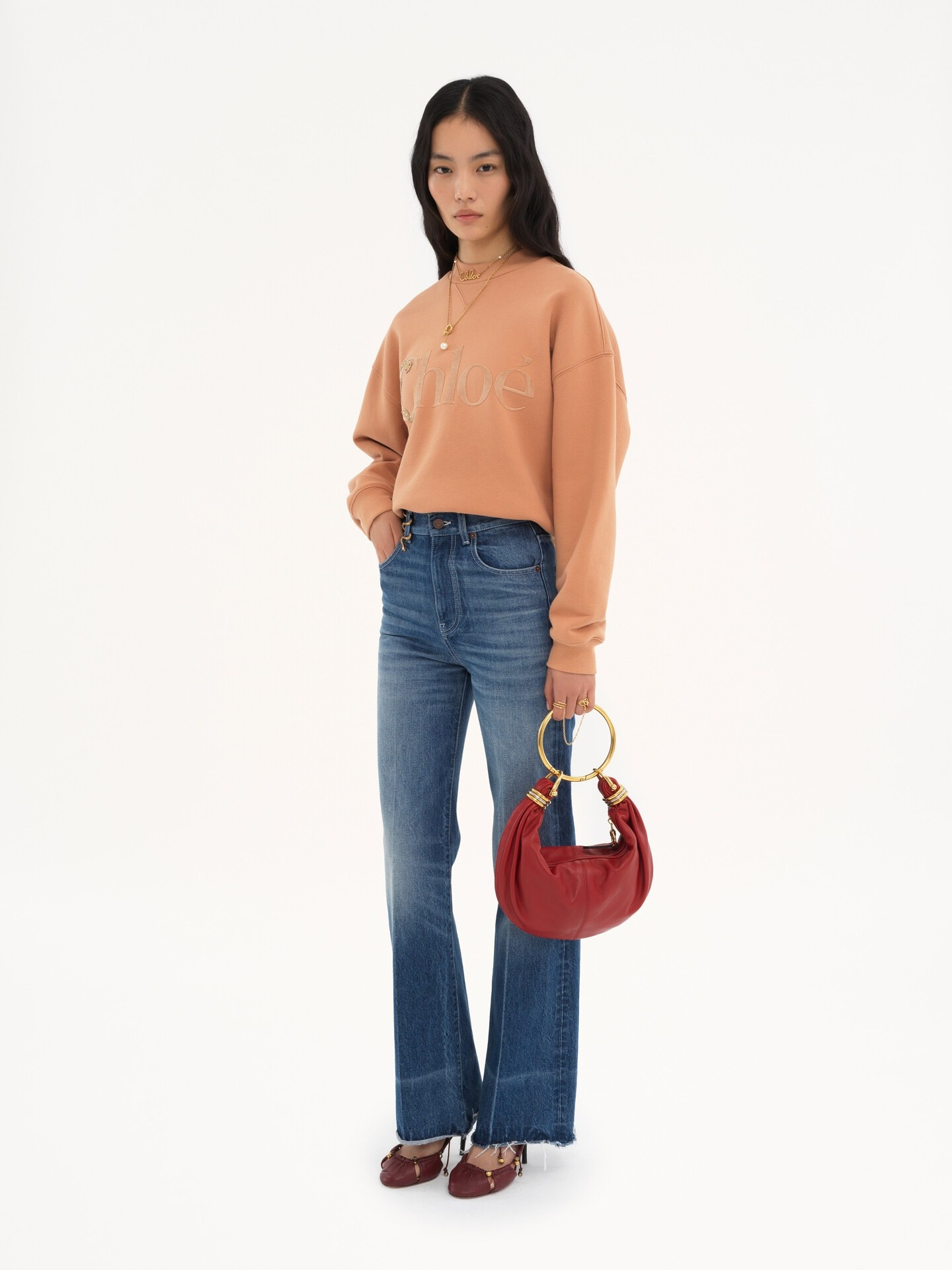 Small Bracelet Hobo bag in grained leather - 9