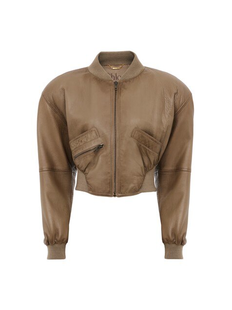 Giacca stile bomber corta in pelle