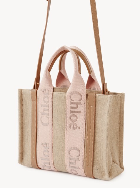 Small Woody tote bag in linen