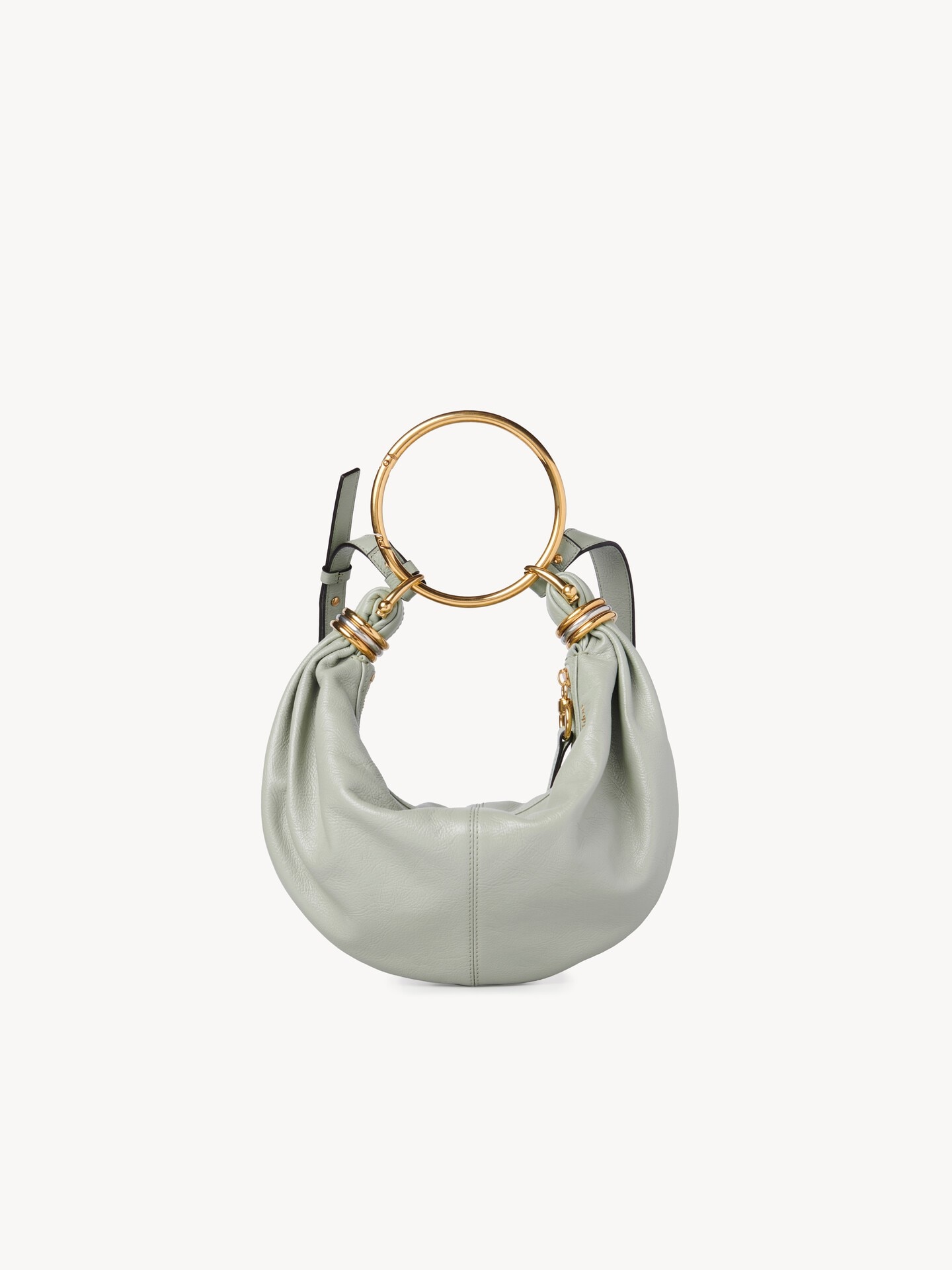 Small Bracelet hobo bag in grained leather - 2