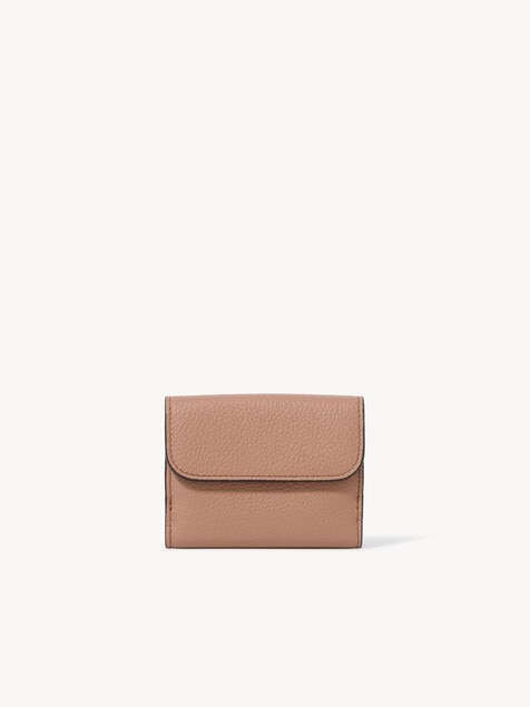 Mini Alphabet tri-fold in grained leather