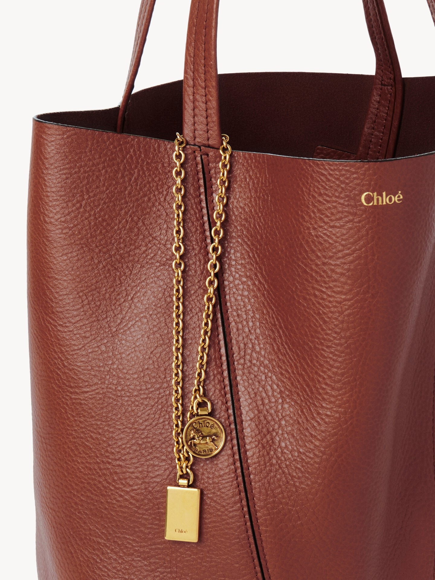 Chlo&eacute; Spin tote bag in grained leather - 6.0