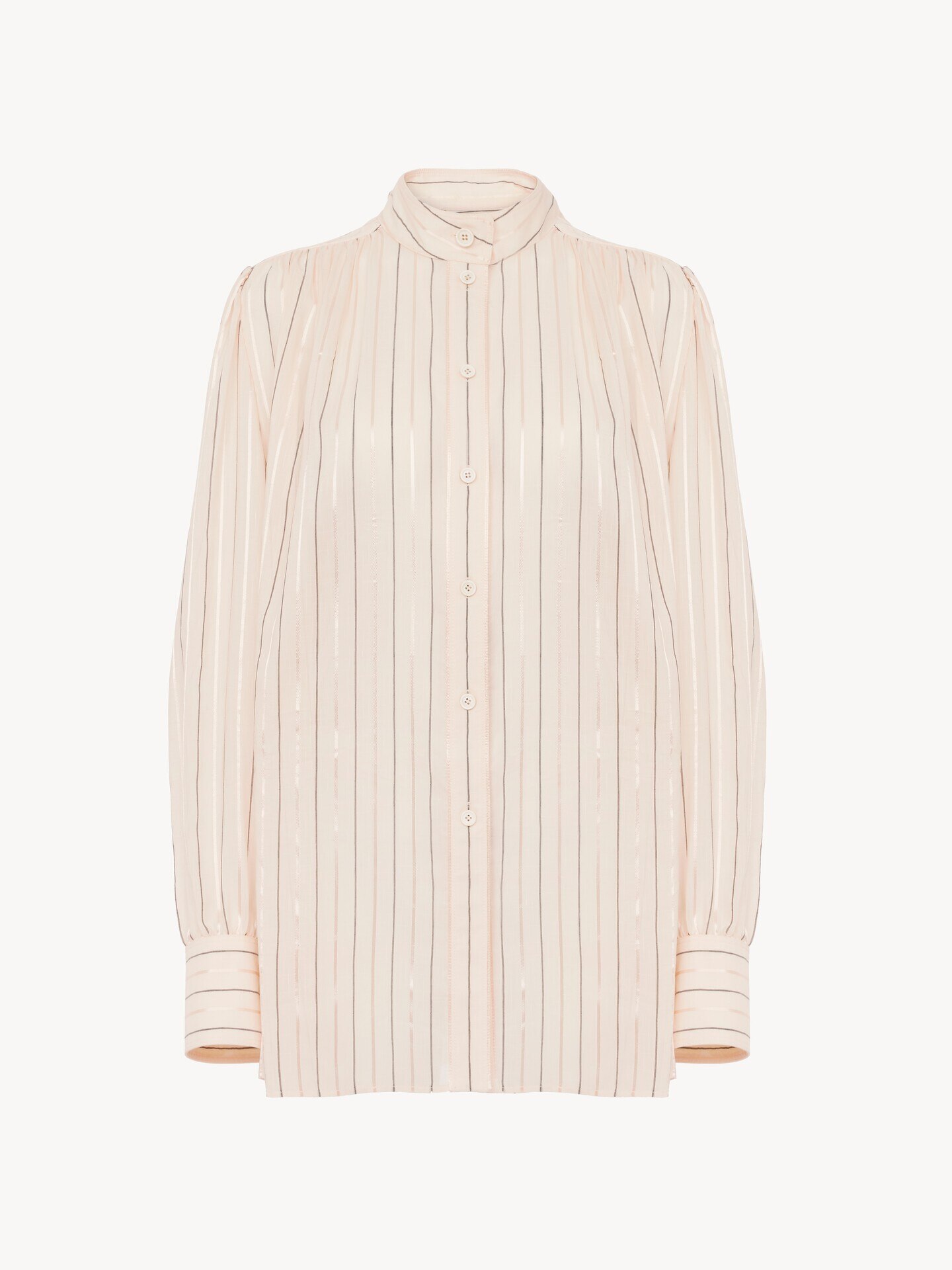 Gathered blouse in cotton & silk poplin - 2
