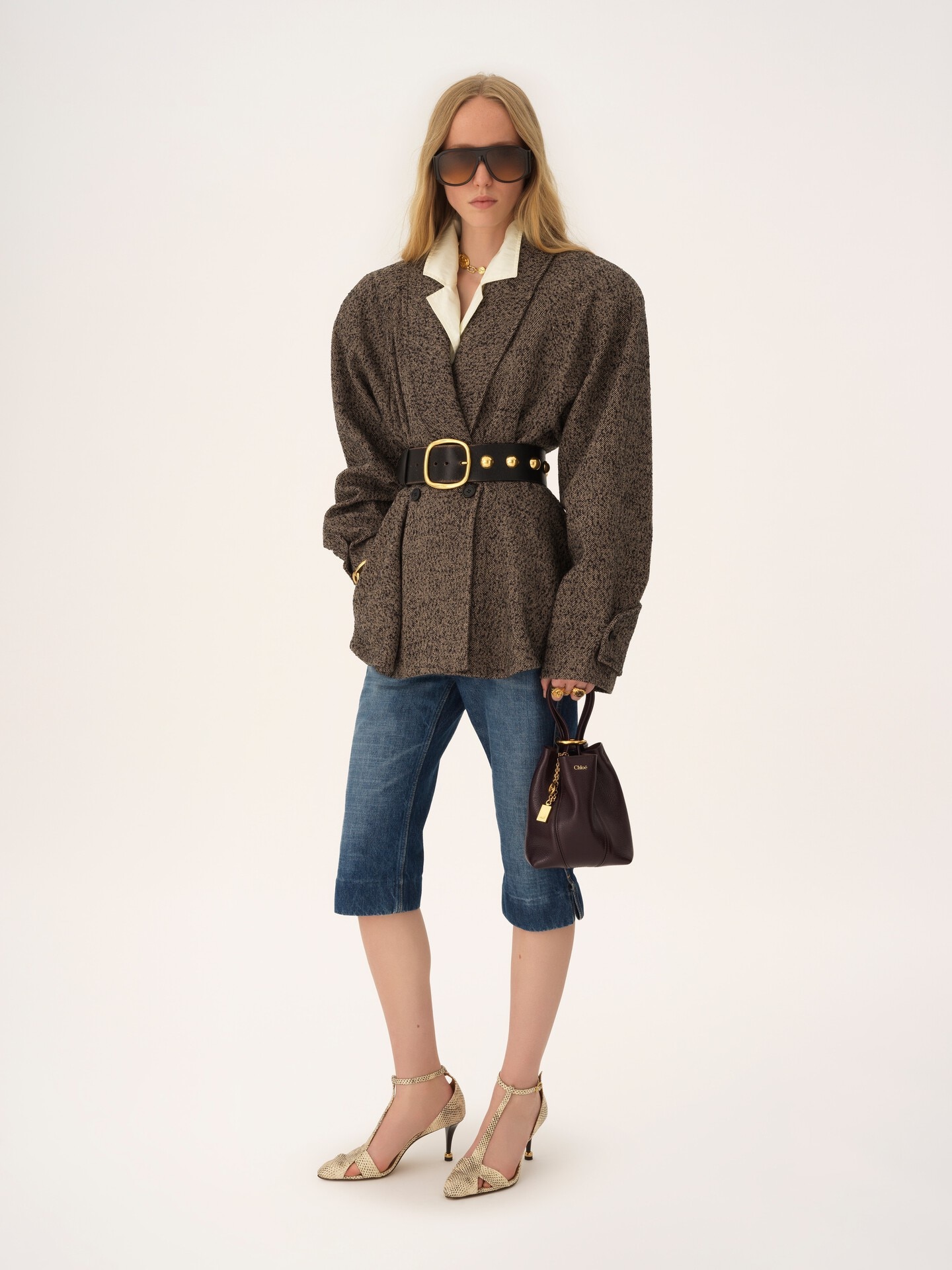 Small Chlo&eacute; Spin tote bag in grained leather - 7.0
