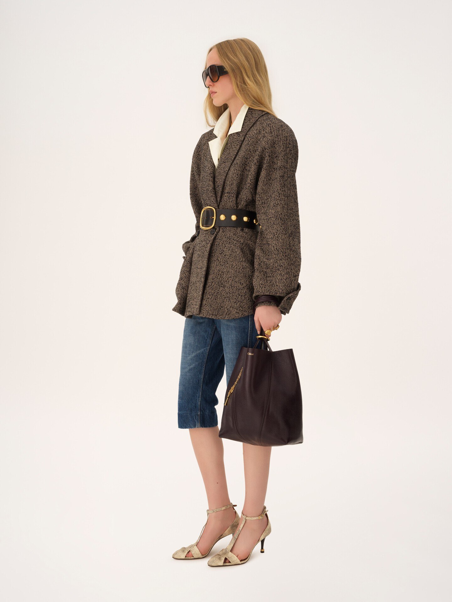 Chlo&eacute; Spin tote bag in grained leather - 7.0
