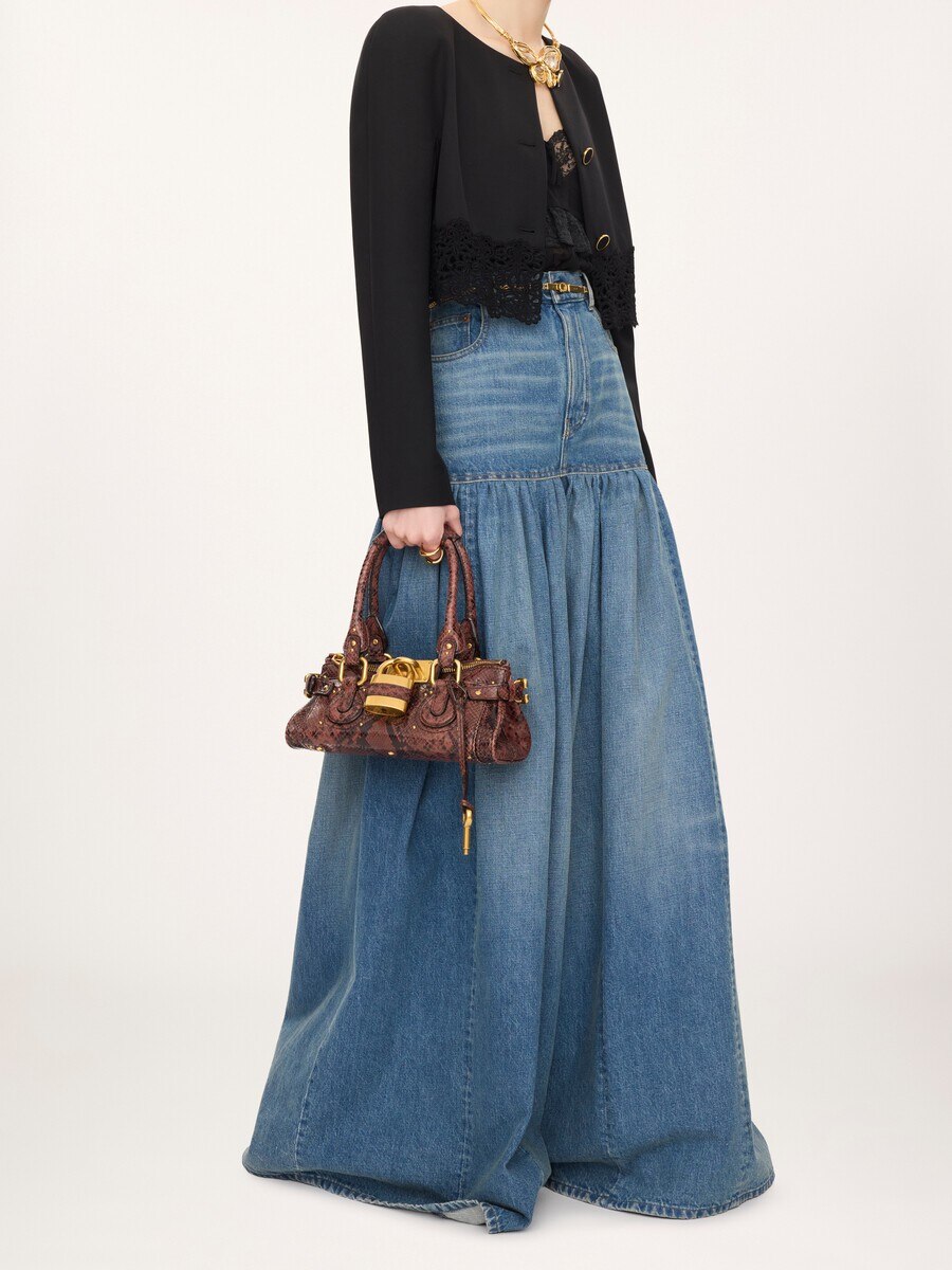 Petit sac Paddington en cuir effet python - 8