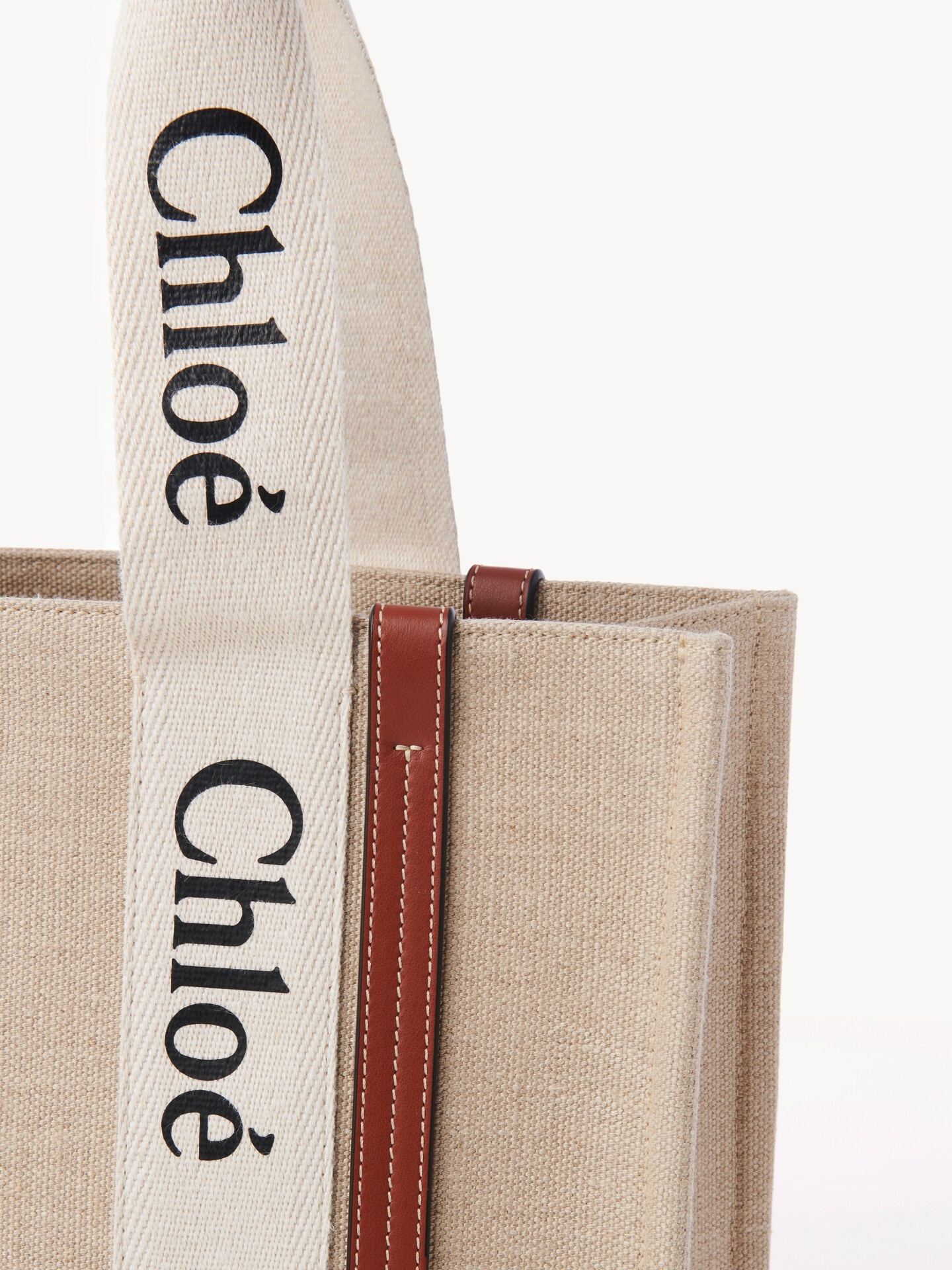Woody tote bag in linen - 8