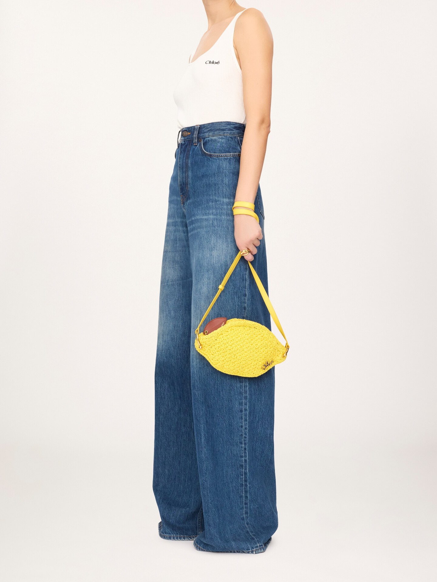 Chlo&eacute; Tropicus Lemon crossbody bag in waxed cord - 8
