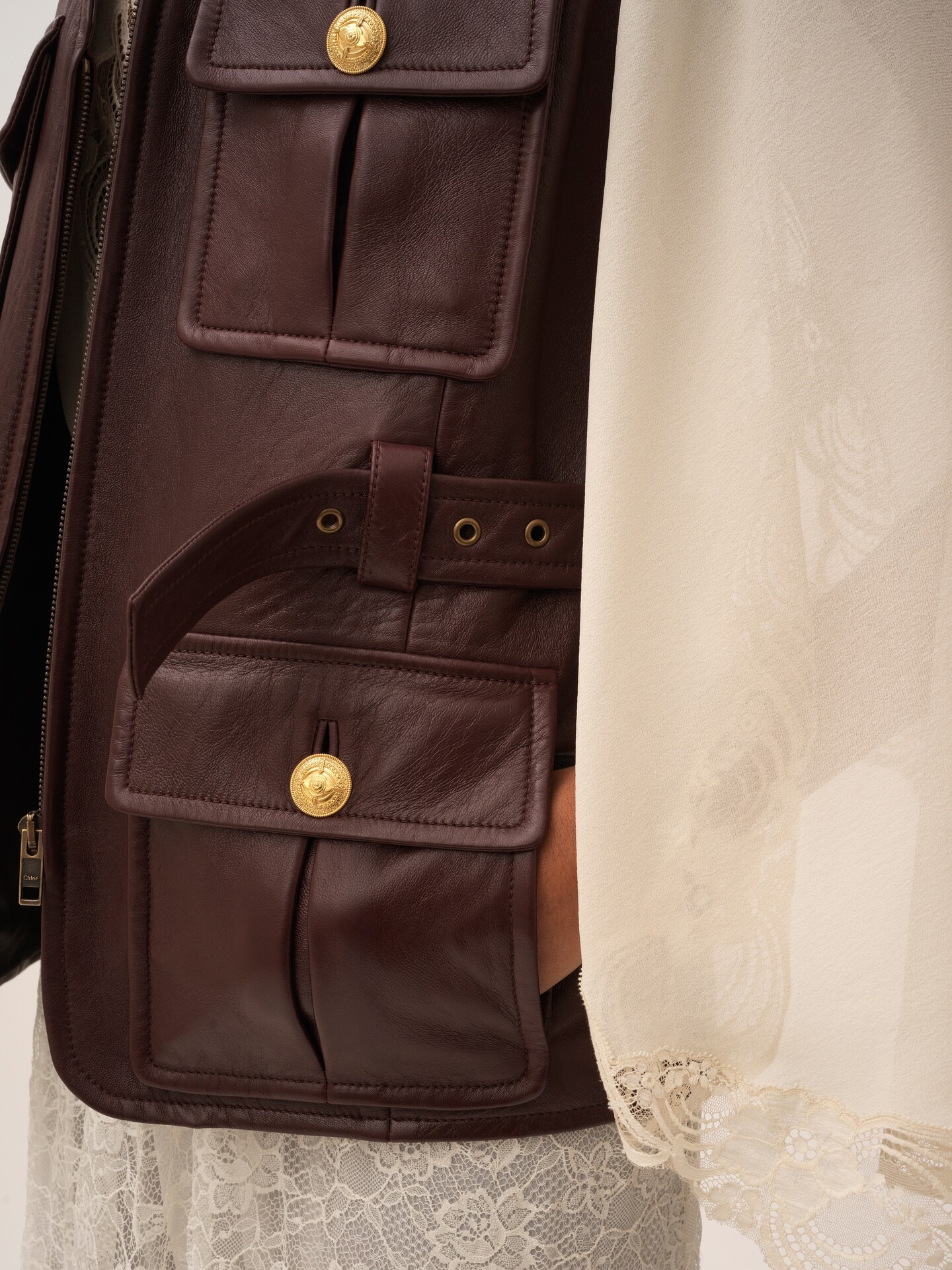 Veste sans manches utilitaire en cuir - 7